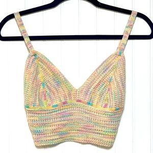 Stitch & Pine Knit Rainbow Festival Bralette - Sz XS